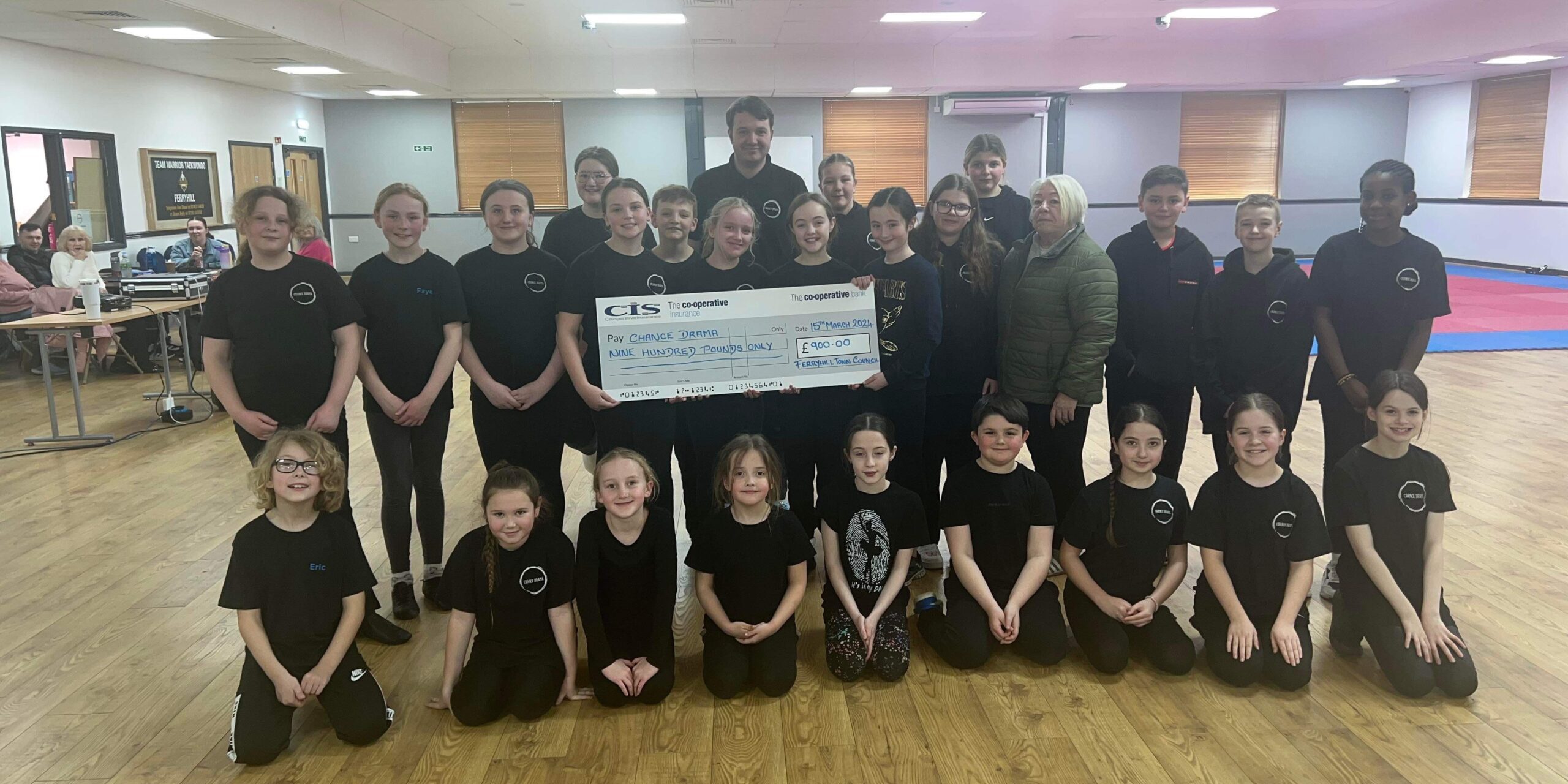 Presentation of cheque to Chance Drama