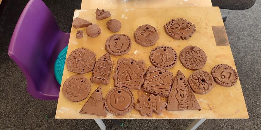 Clay Tokens made by children attending Ferryhill Station Primary School