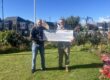 Councillor John Lathan presents cheque to Endeavour