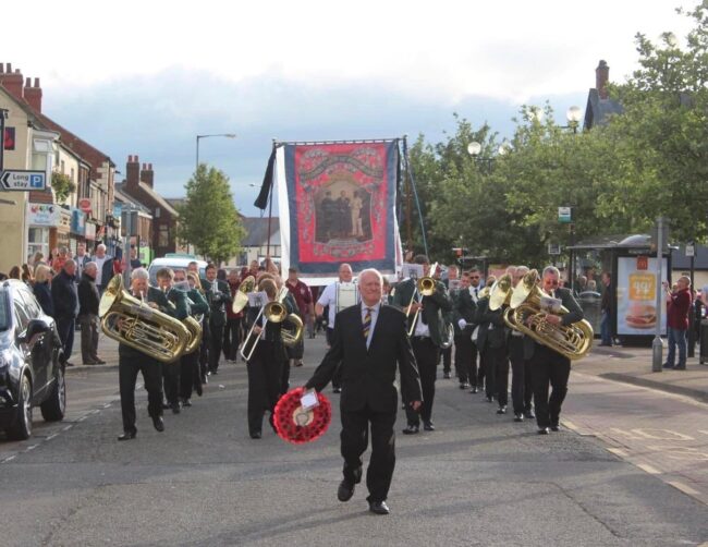 Miners Banner Parade through Ferryhill